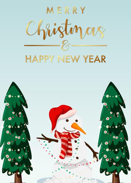 Diseño de postal de feliz Navidad y feliz año nuevo