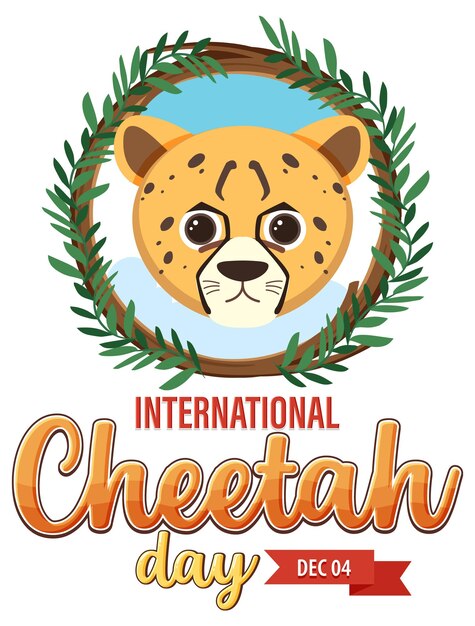 Diseño de póster o pancarta del día internacional del guepardo.