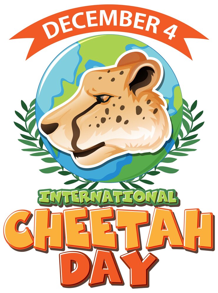 Vector gratuito diseño de póster o pancarta del día internacional del guepardo.