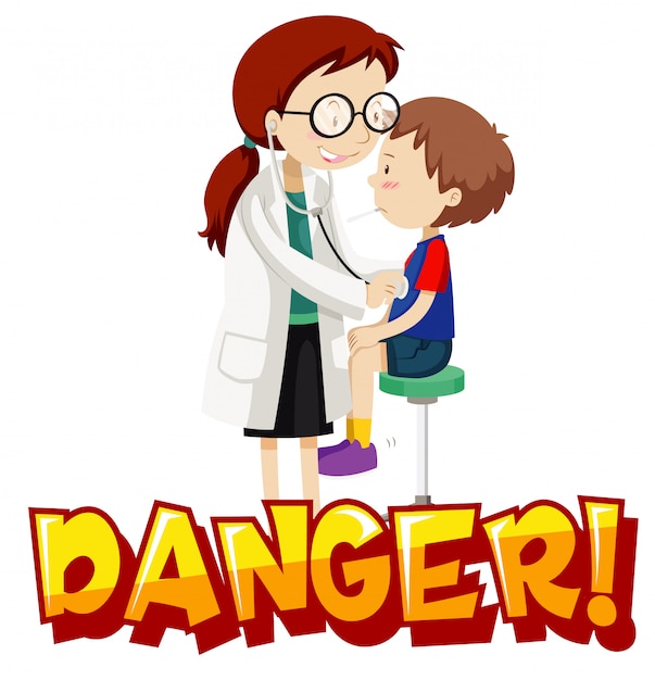 Diseño de póster para tema de coronavirus con niño enfermo y médico