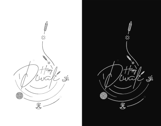 Diseño de póster de texto de feliz Diwali Ilustración vectorial abstracta