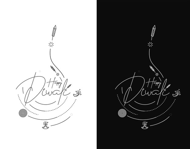 Diseño de póster de texto de feliz Diwali Ilustración vectorial abstracta