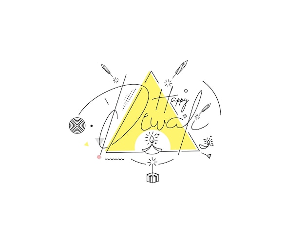 Diseño de póster de texto de feliz Diwali Ilustración vectorial abstracta