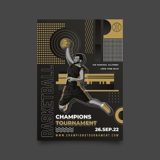 Vector gratuito diseño del póster del torneo de campeones