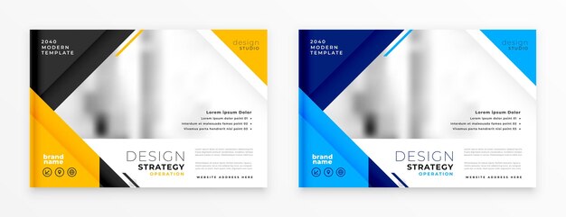 diseño profesional de un folleto corporativo en un conjunto para un boletín informativo o revista
