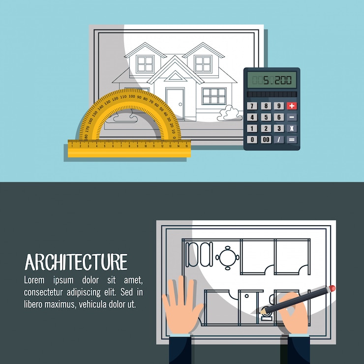 Vector gratuito diseño de proyectos de arquitectura