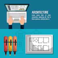 Vector gratuito diseño de proyectos de arquitectura