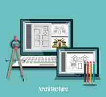 Vector gratuito diseño de proyectos de arquitectura