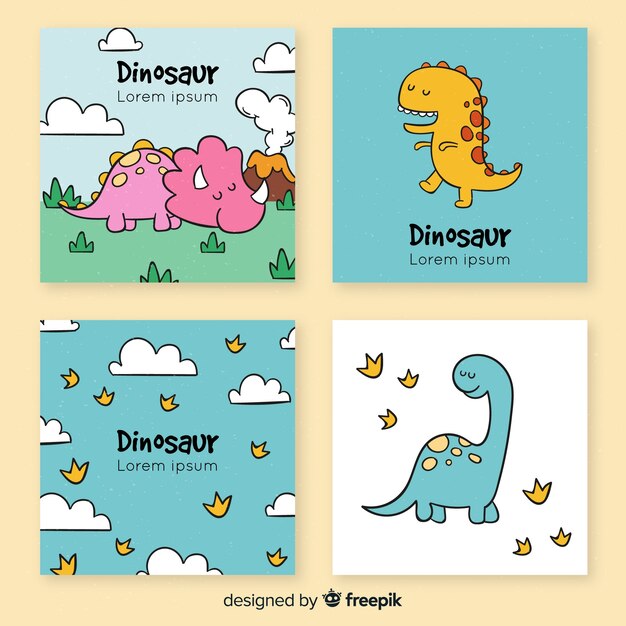 Diseño de publicación de instagram de dinosaurio