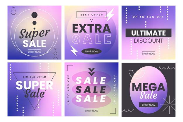 Diseño de publicaciones de instagram de venta de compras