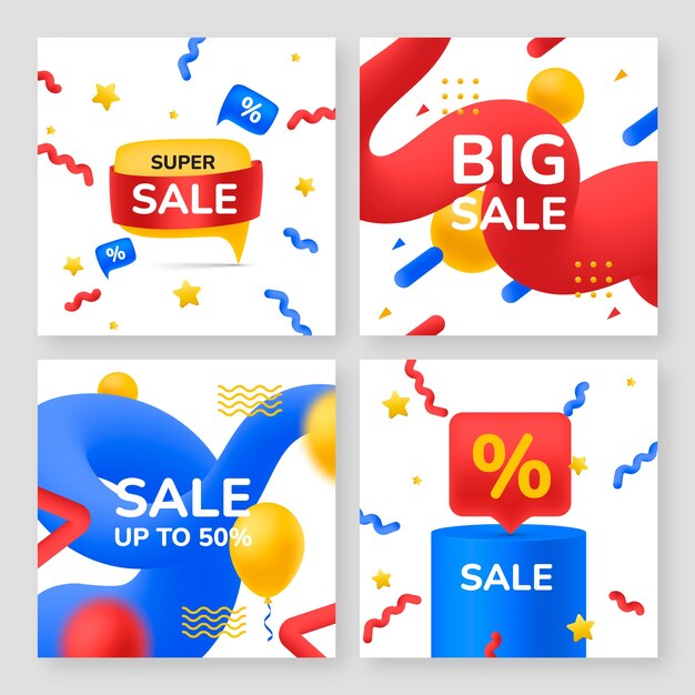 Diseño de publicaciones de instagram de venta de compras