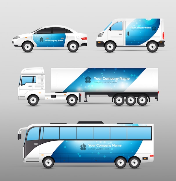 Vector gratuito diseño de publicidad de transporte