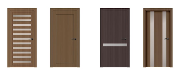 Diseño de puerta de entrada realista de madera 3D aislado