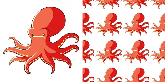 Diseño con pulpo de patrones sin fisuras