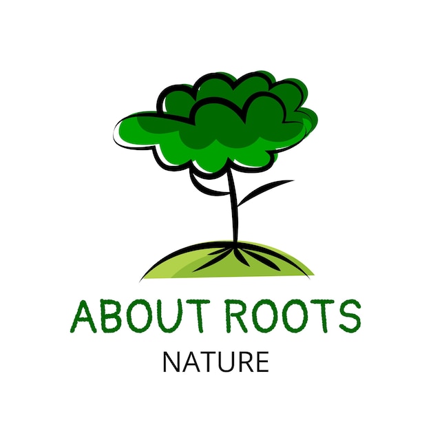 Diseño de raíces de árboles de diseño plano