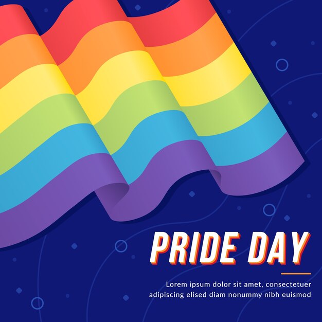 Diseño realista de la bandera del día del orgullo