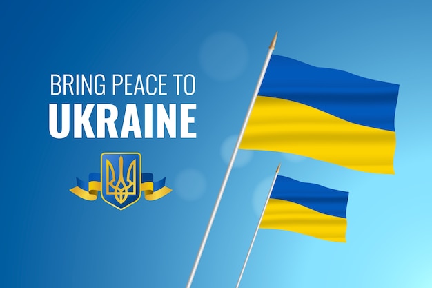 Diseño realista de banner de ucrania