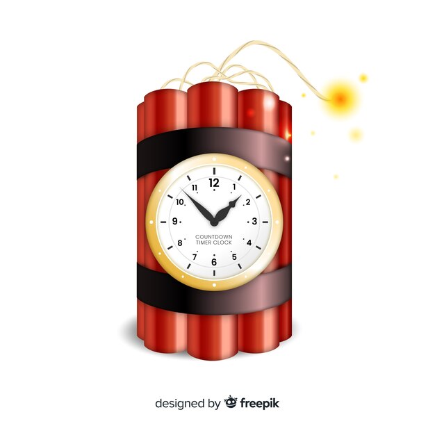 Diseño realista de bomba de tiempo rojo