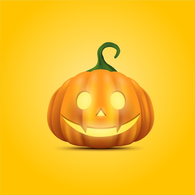 Vector gratuito diseño realista de calabaza de halloween