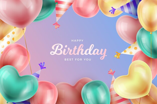 Diseño realista de fondo de cumpleaños