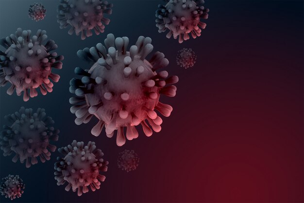 Diseño realista del fondo del spread de la infección por covid19 del coronavirus 3d
