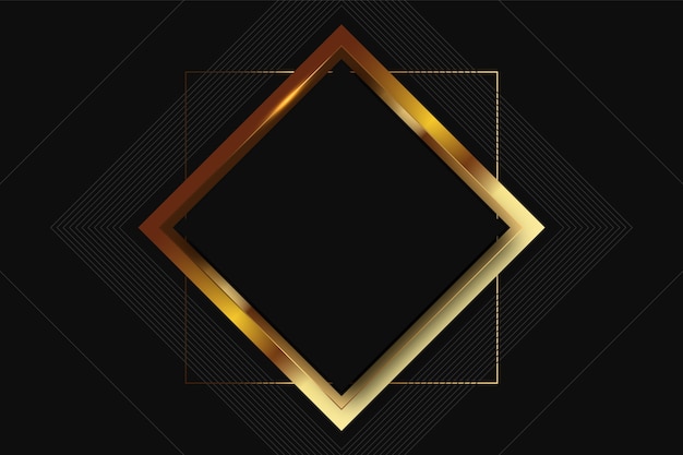 Diseño realista del marco dorado