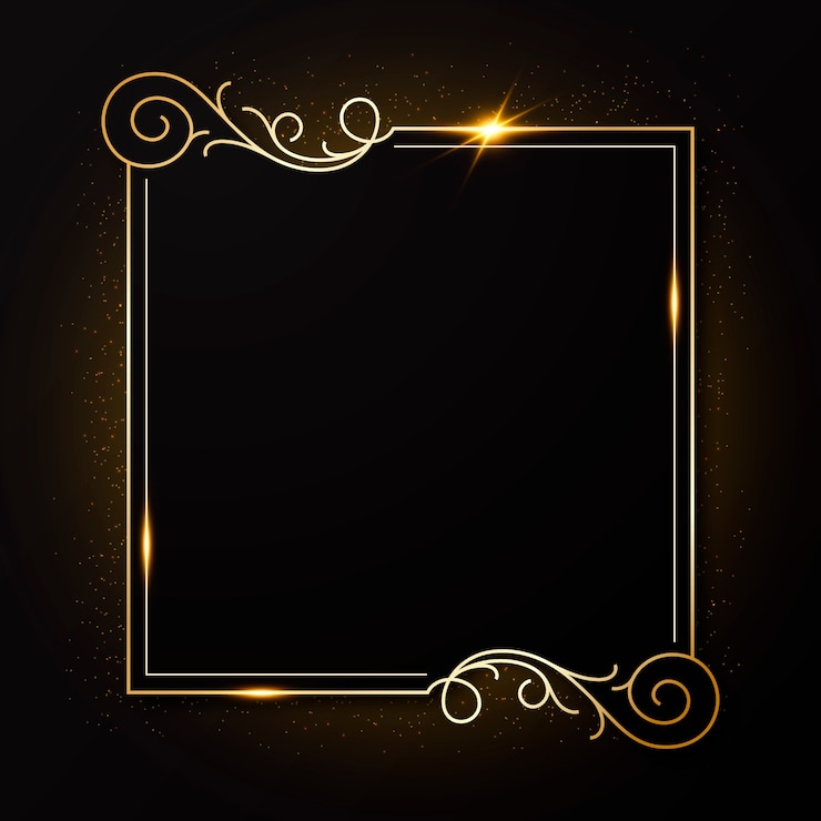 Vector gratuito diseño realista del marco dorado