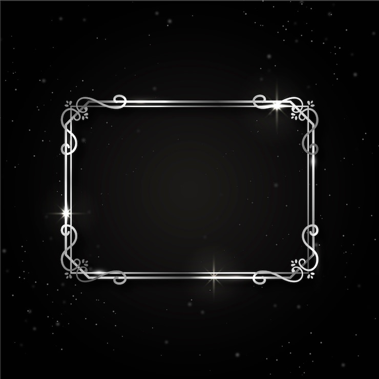 Vector gratuito diseño realista del marco plateado