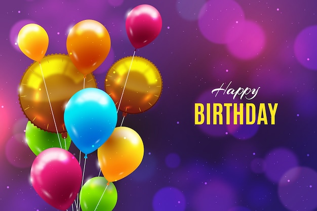 Diseño realista de papel tapiz de cumpleaños