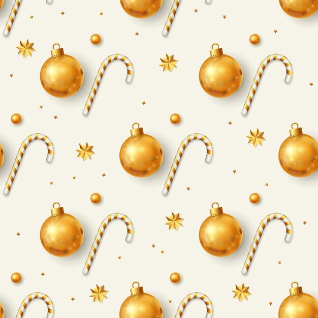 Diseño realista de patrones navideños