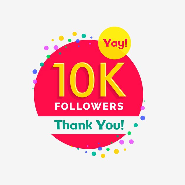 Diseño redondo de 10k seguidores