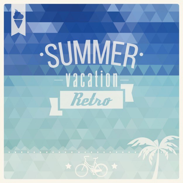 Vector gratuito diseño retro de fondo de verano