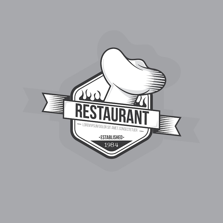 Vector gratuito diseño retro del logo del restaurante
