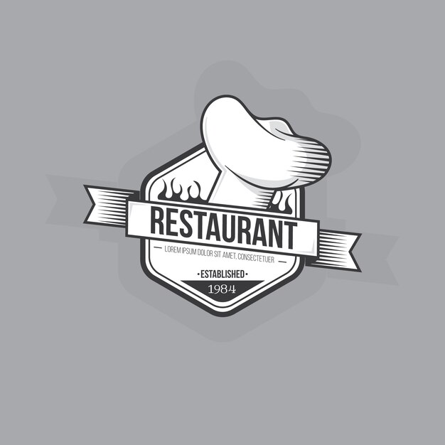 Diseño retro del logo del restaurante
