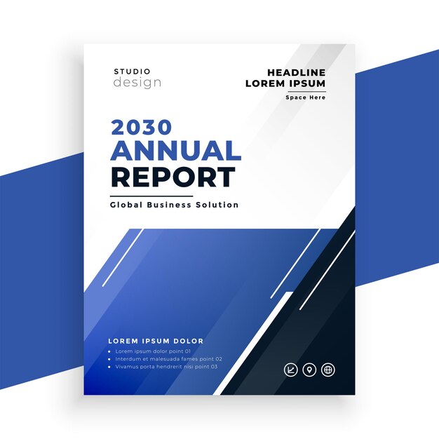 diseño de la revista de informes comerciales anuales para la presentación de datos