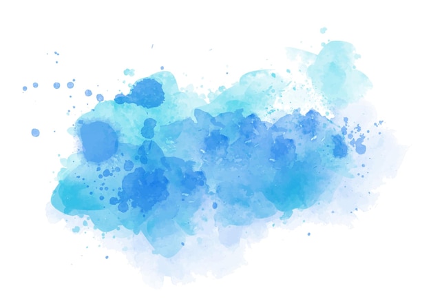 Diseño de salpicaduras de acuarela azul pintado a mano