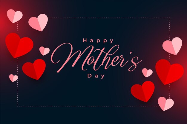 Diseño de saludo de corazones de feliz día de la madre