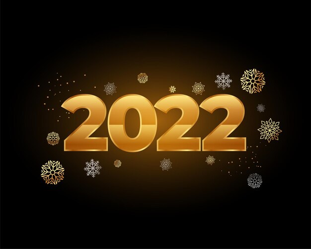 Diseño de saludo dorado de año nuevo dorado 2022