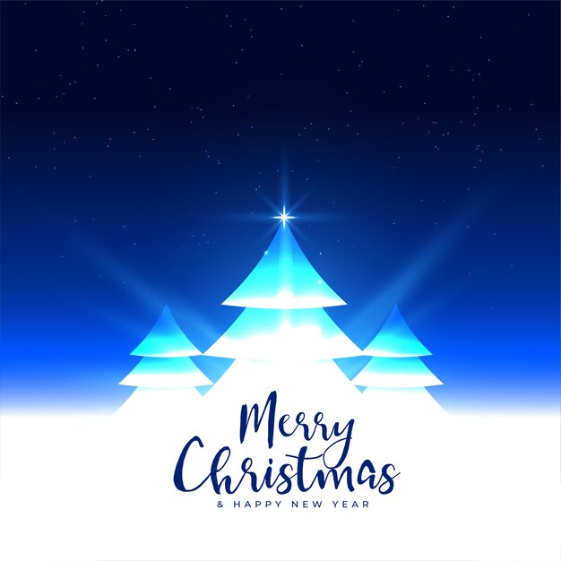 Diseño de saludo festival de fondo de árbol de navidad brillante