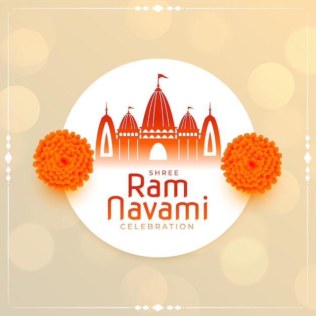 Vector gratuito diseño de saludo del festival religioso ram navami