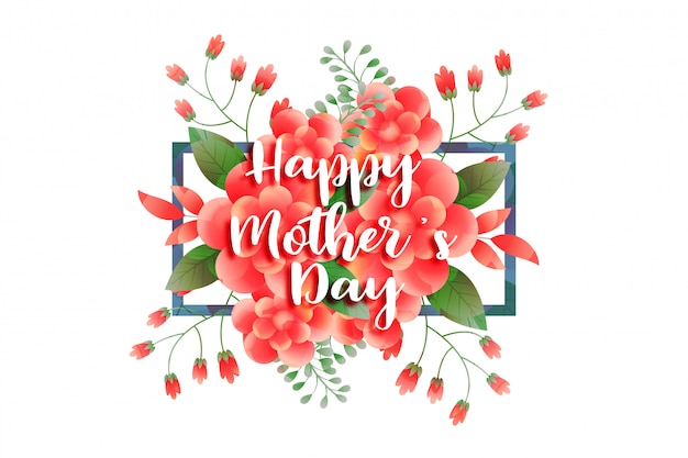 Diseño de saludo floral feliz día de la madre