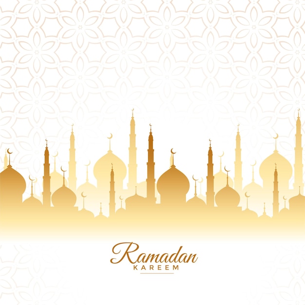 Diseño de saludo de la mezquita de ramadan kareem