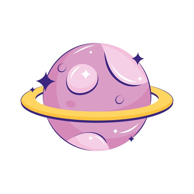 Diseño de Saturno rosado