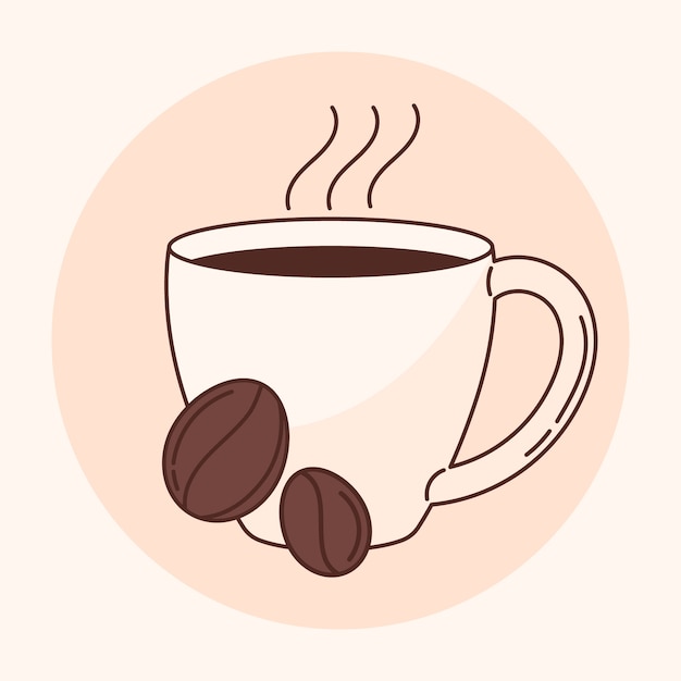 El Dibujo De Una Taza De Café Ilustraciones svg, vectoriales, clip art  vectorizado libre de derechos. Image 10436307