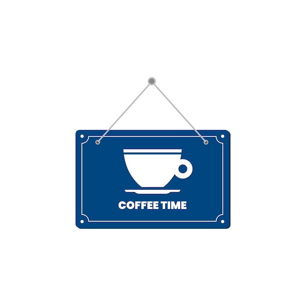 Diseño de señalización de cafetería de diseño plano