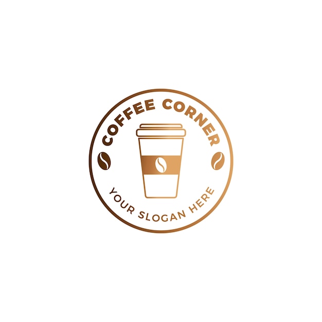 Diseño de señalización de cafetería en gradiente