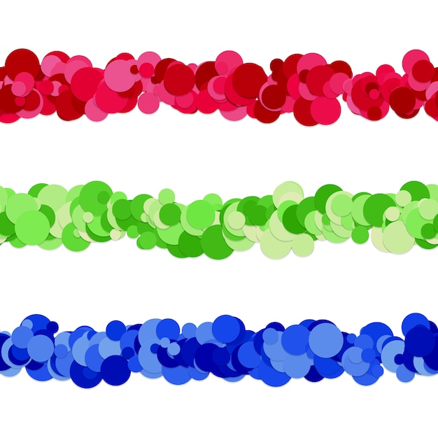 Diseño de separador de línea de patrón de puntos de círculos de color