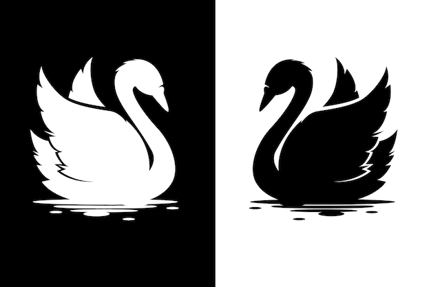 Diseño de silueta de cisne