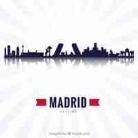 Vector gratuito diseño de silueta de la skyline de madrid