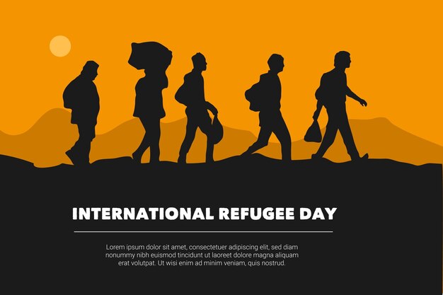 Diseño de siluetas del día mundial de los refugiados